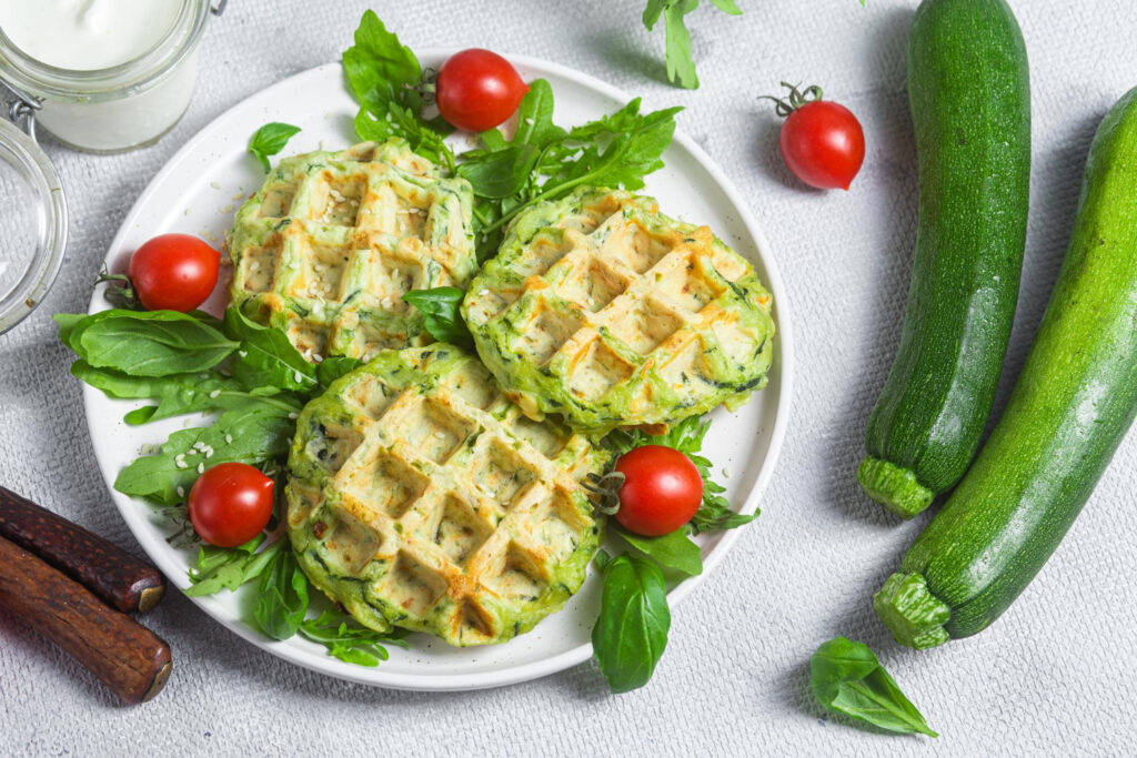 Recept na cuketové vafle s parmezánem